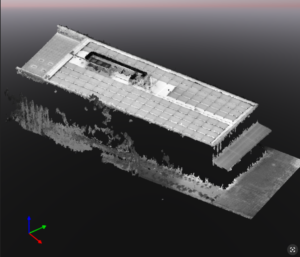 Parametre generovania ortomozaiky termalnej v Pix4Dmatic. Husté mračno bodov vygenerované na základe termálnych snímok.